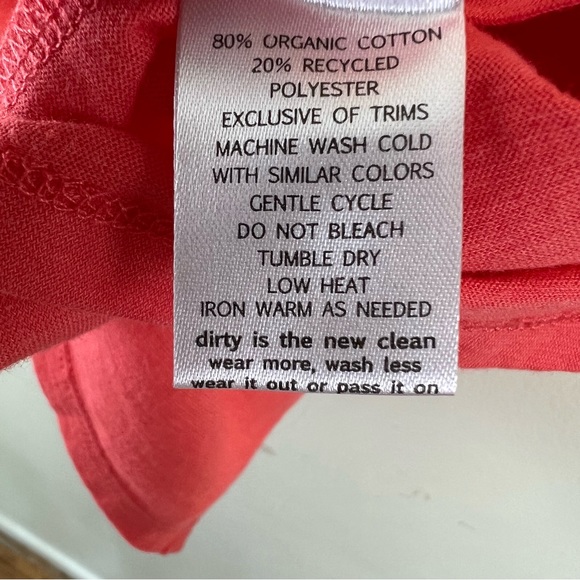 Toad&Co Organic Cotton Tissue Crossback Neon Coral Short Sleeve Tee - Picture 6 of 10